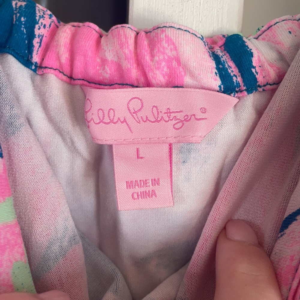Lilly Pulitzer Pink & Blue Floral Ruffle Sundress - Picture 3 of 3
